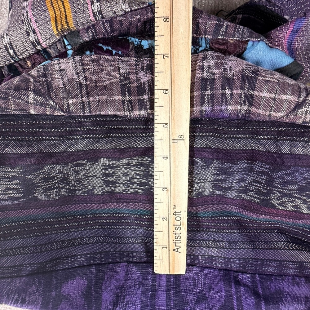 Purple Boho Embroidered Hobo Bag Woven Ikat Festival Crossbody Shoulder Bag - Picture 4 of 11
